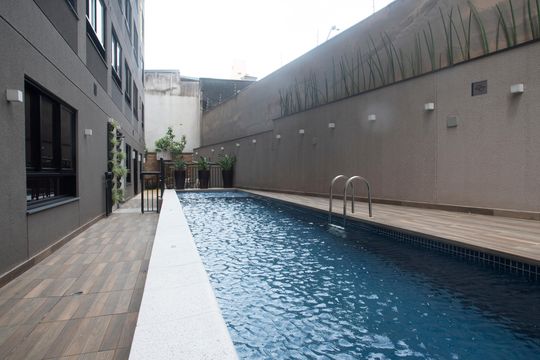 Área comum - Piscina de kitnet/studio para alugar com 1 quarto, 26m² em Mirandópolis, São Paulo