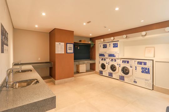 Área comum - Lavanderia de kitnet/studio à venda com 1 quarto, 28m² em Jardim das Acacias, São Paulo