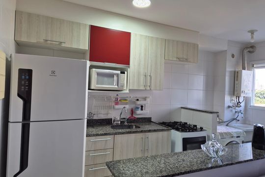 Cozinha  de apartamento à venda com 1 quarto, 40m² em Vila Príncipe de Gales, Santo André