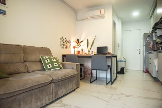 Sala de apartamento à venda com 1 quarto, 41m² em Mirandópolis, São Paulo