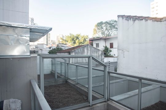Varanda do Quarto de apartamento à venda com 1 quarto, 41m² em Mirandópolis, São Paulo
