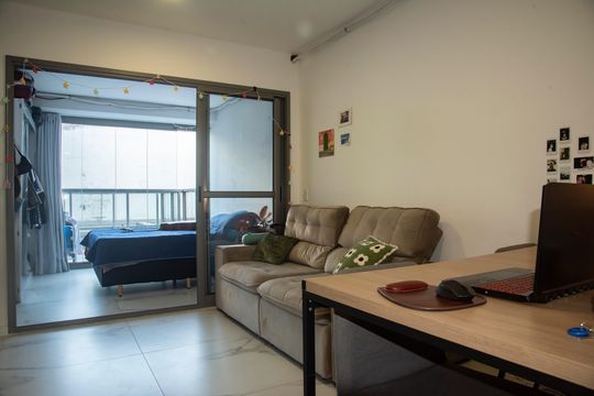 Sala de apartamento à venda com 1 quarto, 41m² em Mirandópolis, São Paulo