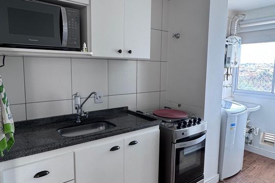Cozinha de apartamento à venda com 2 quartos, 49m² em Jardim Samambaia, Campinas