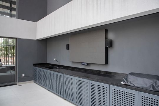 Área comum - Cine lounge de kitnet/studio para alugar com 1 quarto, 30m² em Vila Clementino, São Paulo
