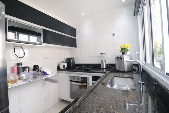 Cozinha de apartamento à venda com 2 quartos, 100m² em Jardim Ana Maria, Santo André