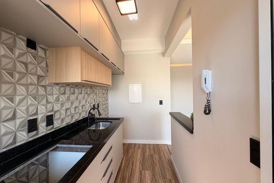 Cozinha de apartamento à venda com 2 quartos, 58m² em Medeiros, Jundiaí