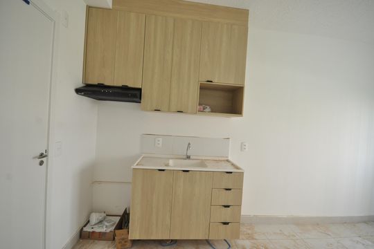 Cozinha de apartamento à venda com 2 quartos, 32m² em Parque Novo Mundo, Guarulhos