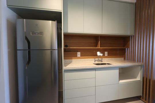 Cozinha de apartamento para alugar com 1 quarto, 40m² em Vila Mariana, São Paulo