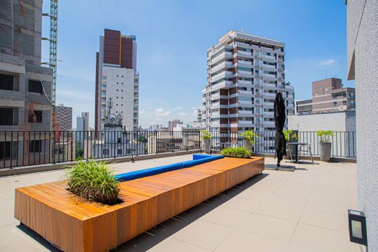 Área comum - Terraço de kitnet/studio à venda com 1 quarto, 24m² em Bela Vista, São Paulo