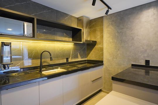 Cozinha de kitnet/studio para alugar com 1 quarto, 40m² em Morro das Pedras, Florianópolis
