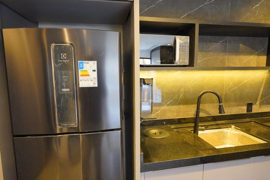 Cozinha de kitnet/studio para alugar com 1 quarto, 40m² em Morro das Pedras, Florianópolis