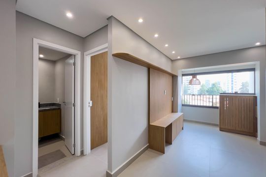 Sala e cozinha de apartamento para alugar com 1 quarto, 30m² em Vila Mariana, São Paulo
