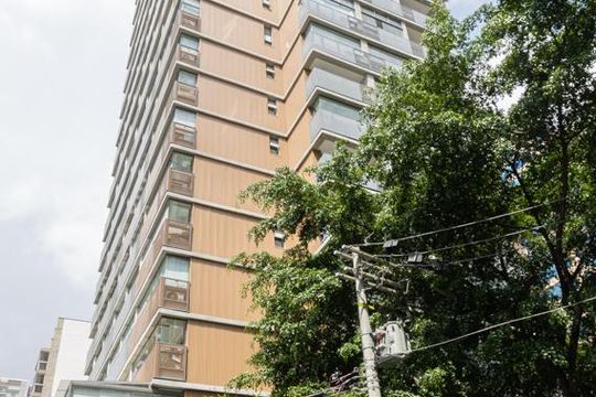 Fachada do Prédio de kitnet/studio para alugar com 1 quarto, 34m² em Indianópolis, São Paulo