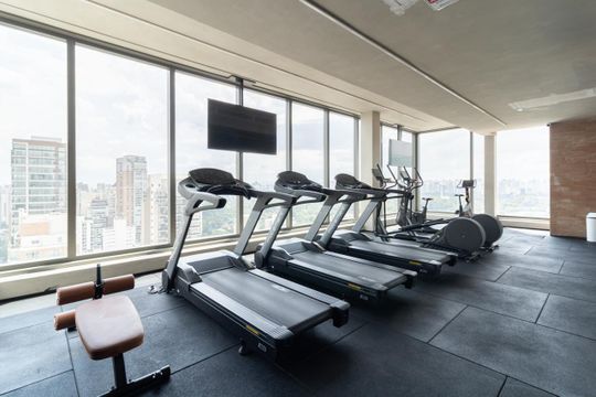Área comum - Academia de kitnet/studio para alugar com 1 quarto, 34m² em Indianópolis, São Paulo