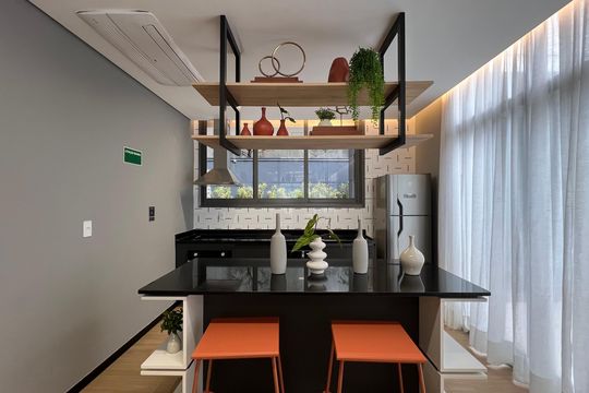 Área comum de kitnet/studio para alugar com 1 quarto, 30m² em Cerqueira César, São Paulo
