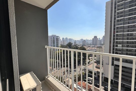 Varanda do Studio de kitnet/studio à venda com 1 quarto, 27m² em Santo Amaro, São Paulo