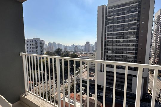 Varanda do Studio de kitnet/studio à venda com 1 quarto, 27m² em Santo Amaro, São Paulo