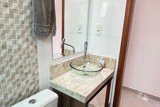 Banheiro Social de apartamento à venda com 3 quartos, 170m² em Vila Metalúrgica, Santo André