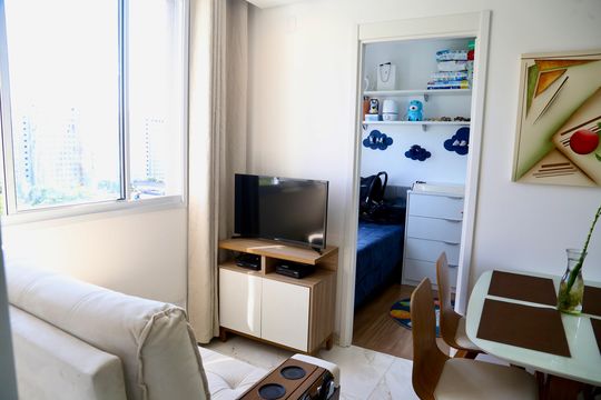 Sala de apartamento à venda com 2 quartos, 34m² em Santo Amaro, São Paulo