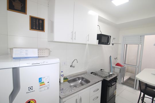 Cozinha de kitnet/studio à venda com 1 quarto, 25m² em Jardim São Paulo, São Paulo