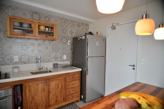 Cozinha de apartamento à venda com 3 quartos, 90m² em Vila Floresta, Santo André