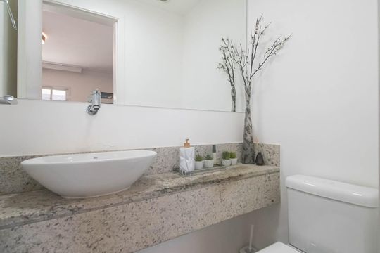 Lavabo de apartamento à venda com 3 quartos, 124m² em Bosque da Saúde, São Paulo
