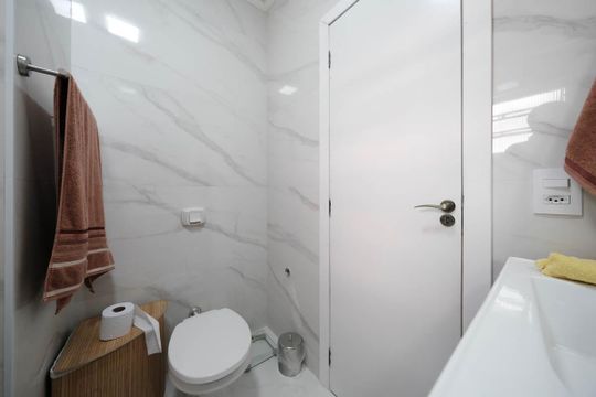 Banheiro da Suíte de casa à venda com 3 quartos, 125m² em Jardim Maringa, São Paulo