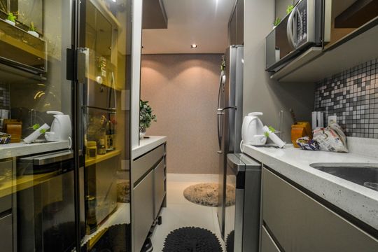Cozinha de apartamento para alugar com 2 quartos, 50m² em Vila Leopoldina, Santo André