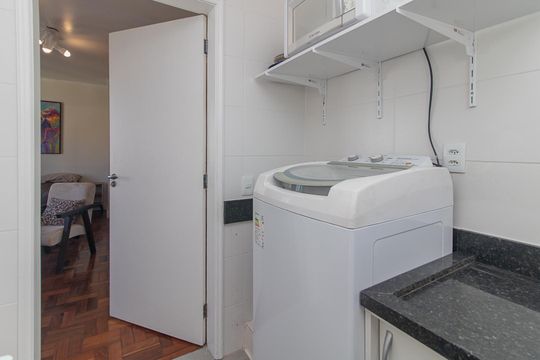 Cozinha de kitnet/studio à venda com 1 quarto, 26m² em Centro Histórico, Porto Alegre