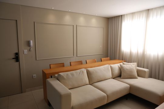 Sala de apartamento à venda com 2 quartos, 65m² em Inconfidentes, Contagem