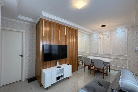 Sala de apartamento à venda com 2 quartos, 63m² em Vila Santo Alberto, Santo André