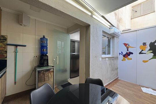 Área gourmet de apartamento à venda com 2 quartos, 63m² em Vila Santo Alberto, Santo André