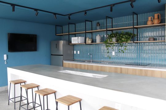 Área comum de kitnet/studio para alugar com 1 quarto, 23m² em Vila Buarque, São Paulo