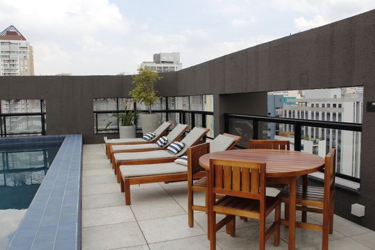 Área comum de kitnet/studio para alugar com 1 quarto, 23m² em Vila Buarque, São Paulo