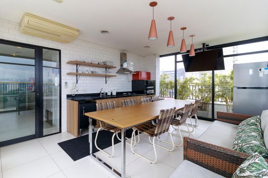 Espaço Gourmet de kitnet/studio à venda com 0 quarto, 70m² em Santo Amaro, São Paulo
