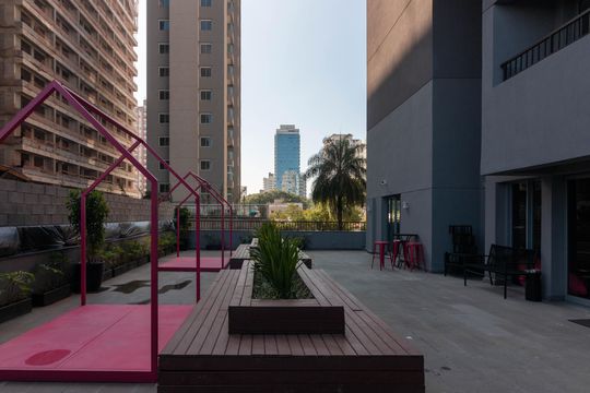 Área comum de kitnet/studio para alugar com 1 quarto, 24m² em Vila Olímpia, São Paulo