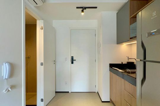 Cozinha de kitnet/studio à venda com 1 quarto, 24m² em Cerqueira César, São Paulo