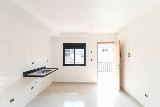Sala/Cozinha de apartamento à venda com 1 quarto, 28m² em São Lucas, São Paulo