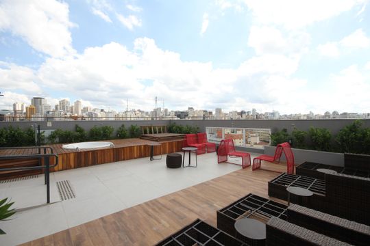 Área comum de kitnet/studio para alugar com 1 quarto, 27m² em Liberdade, São Paulo