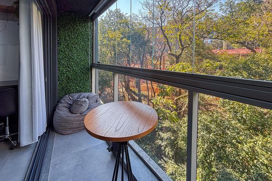 varanda de kitnet/studio à venda com 1 quarto, 27m² em Cerqueira César, São Paulo