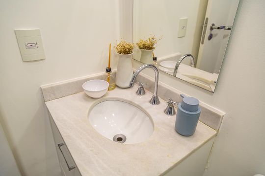 Banheiro Social - Pia de apartamento à venda com 2 quartos, 53m² em Vila da Saúde, São Paulo
