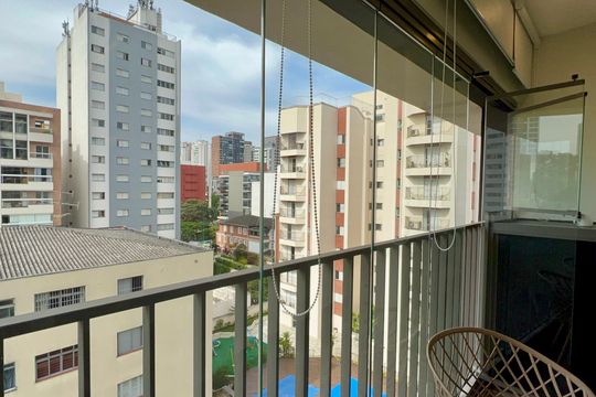 Varanda de kitnet/studio à venda com 1 quarto, 28m² em Cerqueira César, São Paulo