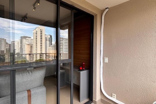 Varanda de apartamento à venda com 1 quarto, 34m² em Vila Olímpia, São Paulo