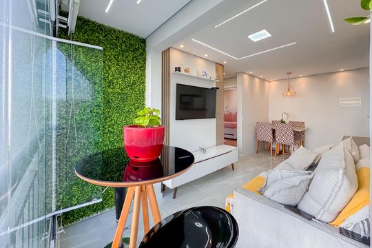 Varanda da Sala de apartamento à venda com 2 quartos, 55m² em Vila Independencia, São Paulo