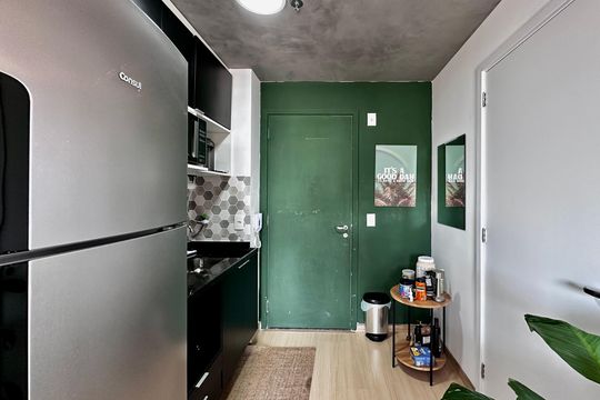 Cozinha de kitnet/studio à venda com 0 quarto, 28m² em Santo Amaro, São Paulo
