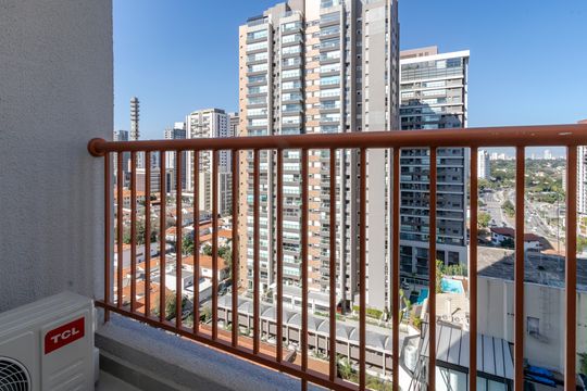 Vista da Varanda de kitnet/studio à venda com 1 quarto, 26m² em Jardim das Acácias, São Paulo
