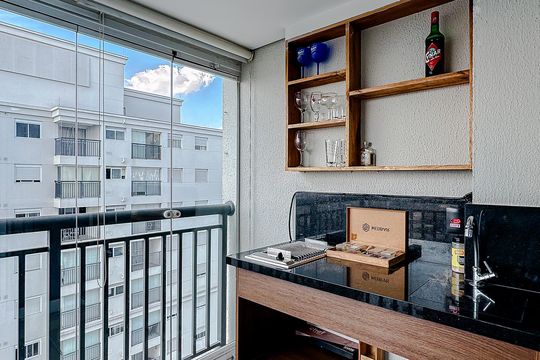 Varanda da Sala de apartamento para alugar com 1 quarto, 40m² em Brás, São Paulo