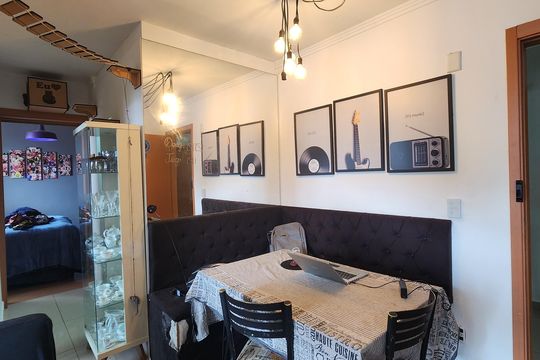 Sala de Jantar de apartamento à venda com 1 quarto, 48m² em Vila Rosa, Novo Hamburgo