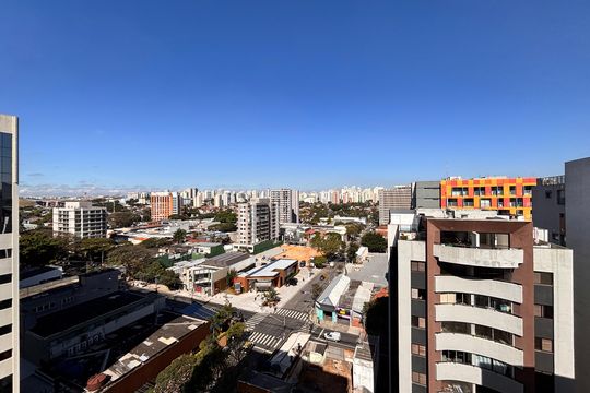 Vista da Varanda de kitnet/studio à venda com 1 quarto, 29m² em Indianópolis, São Paulo