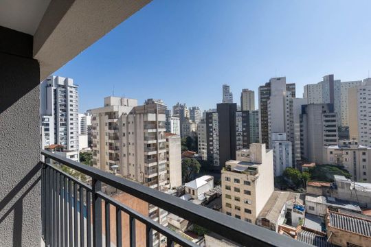 Varanda de kitnet/studio para alugar com 1 quarto, 24m² em Santa Cecilia, São Paulo